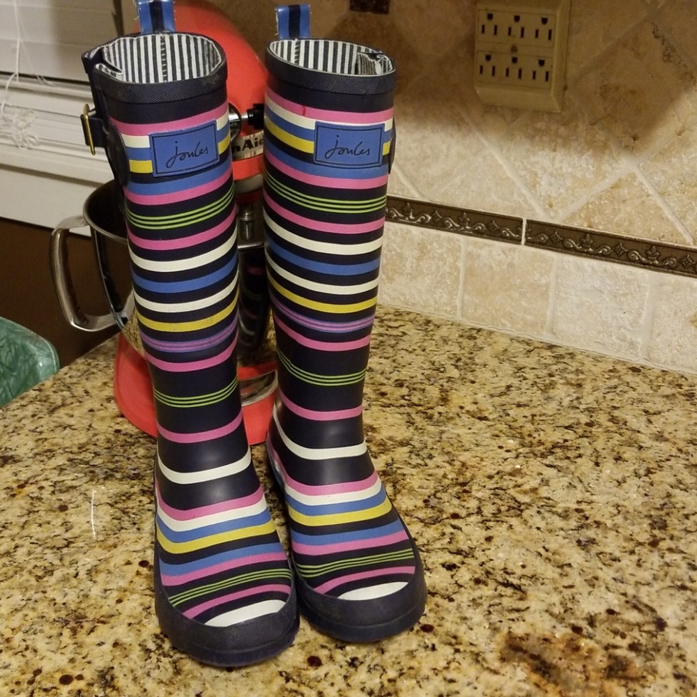 Joules multi core striped rain boot